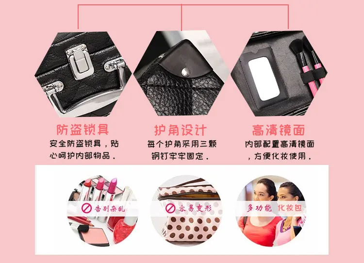 portable large-capacity cosmetic case cosmetic storage bag waterproof travel portable professional multi-layer cosmetic bag