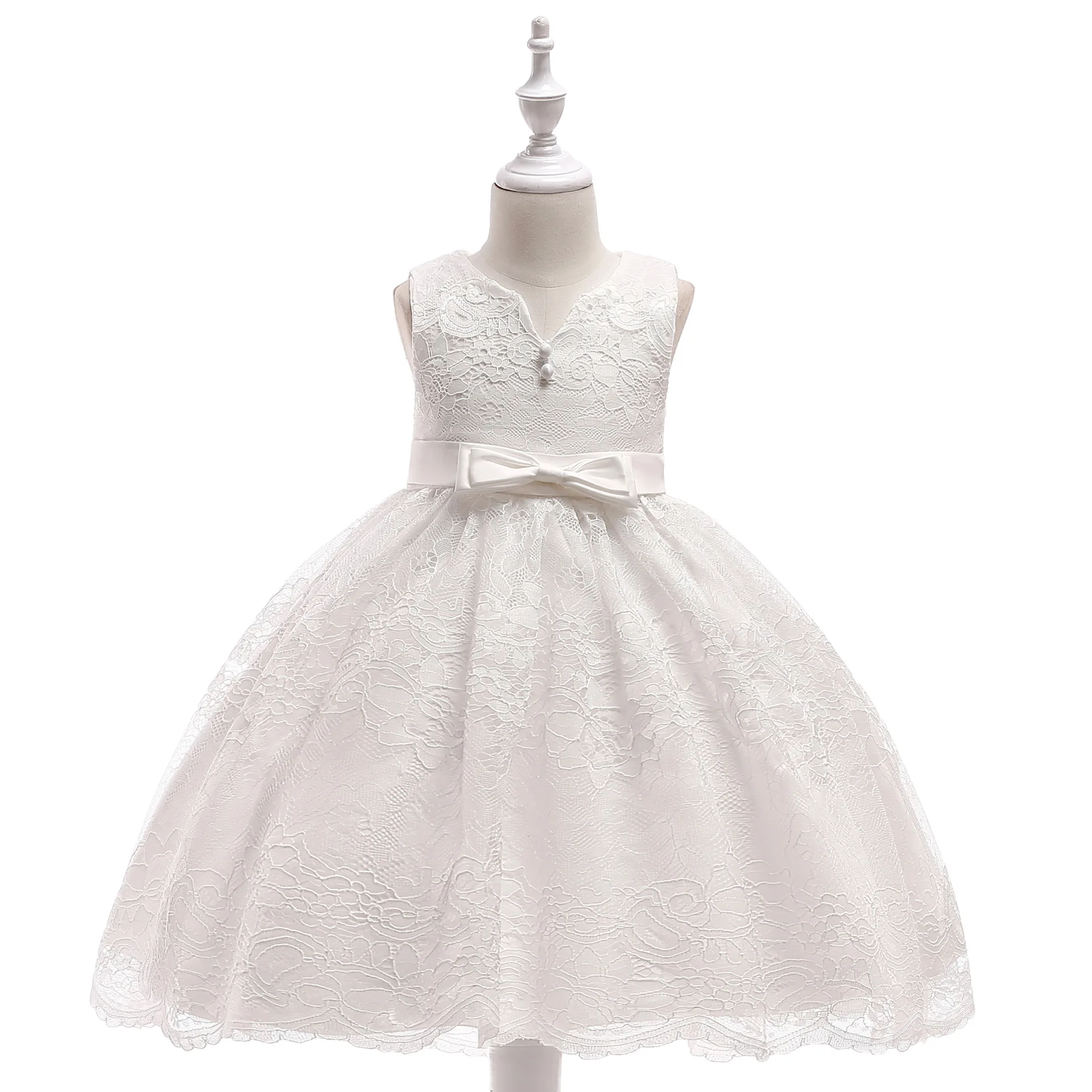 

Evening Dress 2019 Summer New Girl's Button Princess Dress, Flower-and-flower Dress Sleeveless Kids Party for Girl Clothes