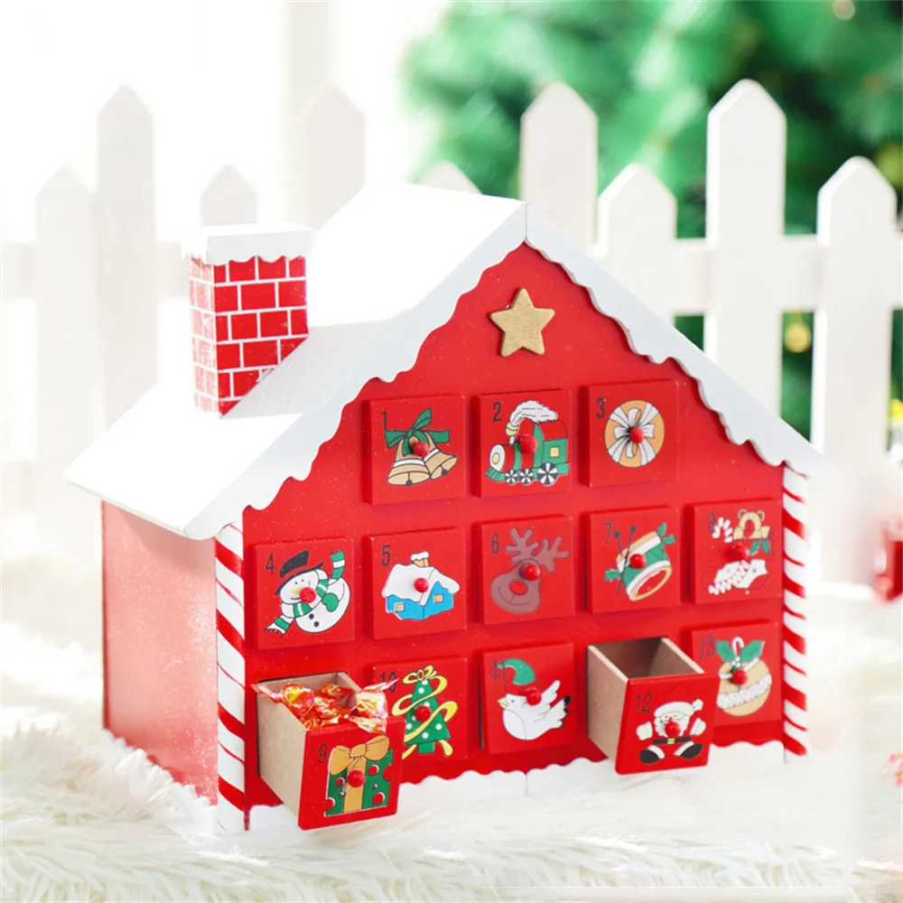 

2017 Hot Sale NEW Christmas Decoration Decoration Christmas Chalet Christmas Candle Countdown Drawer