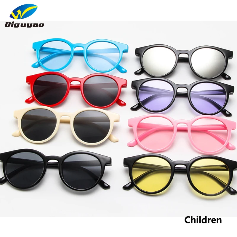 

DIGUYAO 2019 Fashion Round Frame Children Sunglasses For Kids Boys Brand Designer Girl Sunglass Vintage Sun Glasses Anti-uv Lens