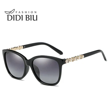 

DIDI Square Polarized Sunglasses Woman Men Steampunk Plastic Frame Transparent Lens Glass Pearl Accessory Drive Spectacles W801