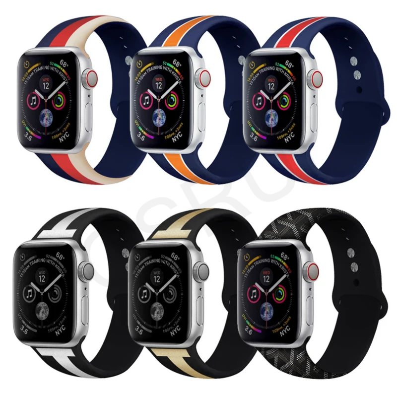 

Strap for Apple Watch Band 42mm 38mm correa iwatch 44mm 40mm 4 3 2 sport silicone bracelet pulseira apple watch 4 accessories