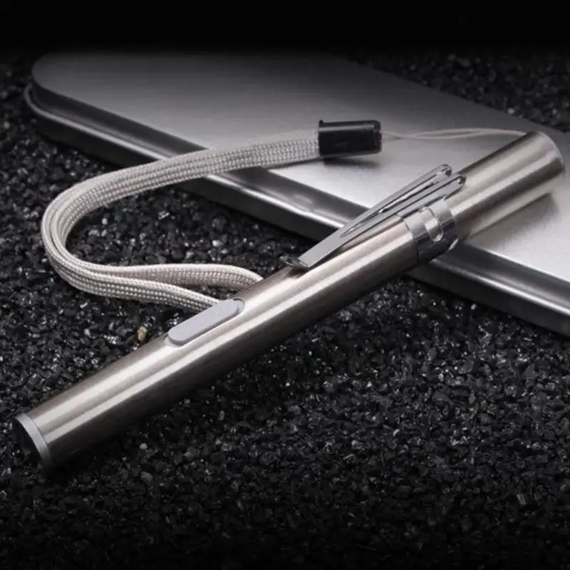 Мини из нержавеющей стали зарядка USB светодиодный перезаряжаемый светильник маленький карманный флэш-светильник фонарь кемпинг открытый инструмент выживания
