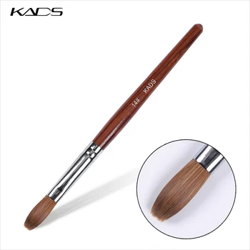 

1pc 14# Kolinsky Acrylic Pen Professional Nail Gel Builder Red Wood Handle Round Flat Head Brush for Nail Art Brush Tool