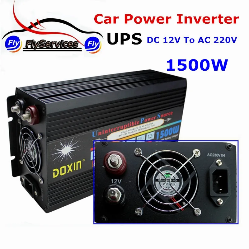 1500 Watt UPS Power Inverter With Charger 1500W DC 12V to AC 220V