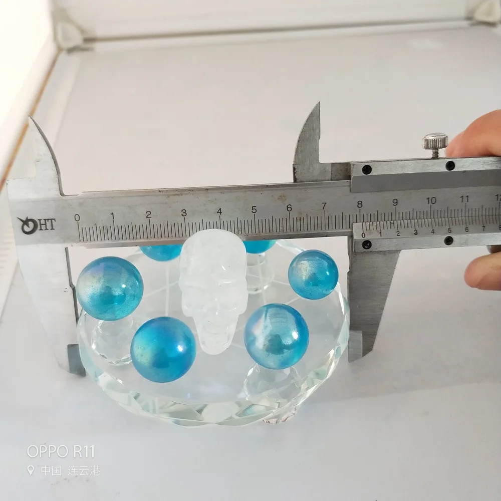Фэн-шуй семь звезд Группа Череп из натурального хрусталя и хрустальный шар белый кристалл с прозрачным кристаллом подставка для дома или офиса
