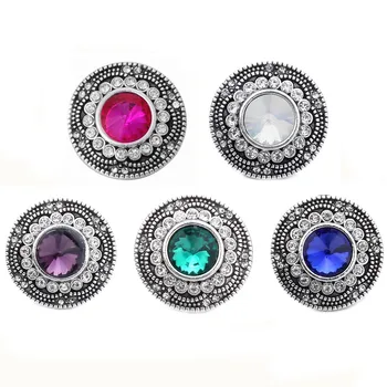 

10pcs/lot New Snap Button Jewelry Snap Jewelry Rhinestone 18mm Snap Buttons Fit Snap Button Bracelet Women DIY Jewelry