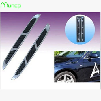 

Muncp Car body stickers Hood Side Flow Vent Fender Air Net Door Decals Sticker Simulation car shark gills outlet for Toyota