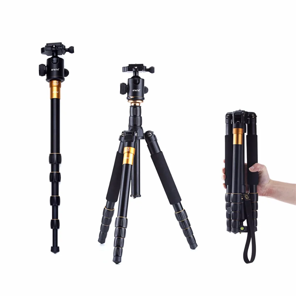 

Q-666 Pro Digital SLR Camera Magnesium Aluminium Camera Tripod Monopod With Ballhead Compact Travel  For Canon Nikon Sony Pentax