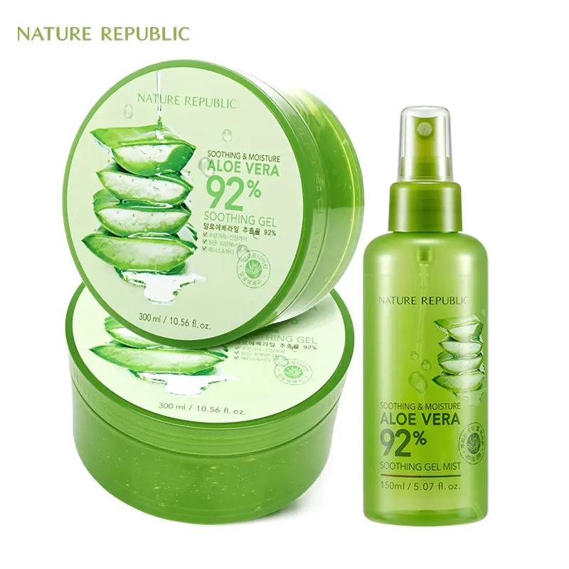 

Nature Republic Korean Skin Care Moisturizing Set Aloe Vera Gel+Aloe Spray Acne Remove Face Cream