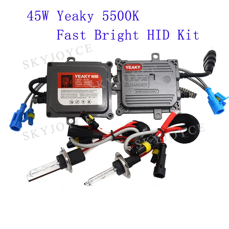 SKYJOYCE 12 В 45 Вт набор Yeaky Fast Bright HID оригинальная ксеноновая лампа 5500K H1 H7 H11 9005 быстрый