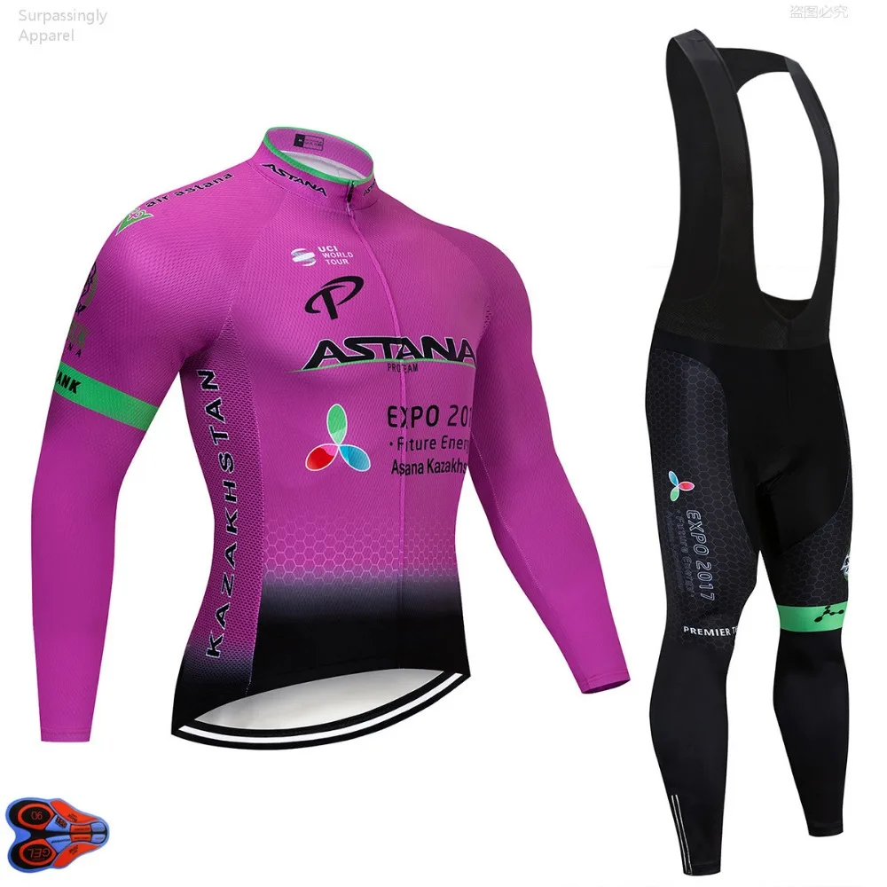 Pro Team Астана Ropa Hombre для езды на мотоцикле велосипеде костюмы Bicicletta Майо Ciclismo велоспорт одежда длинные Ciclismo Джерси