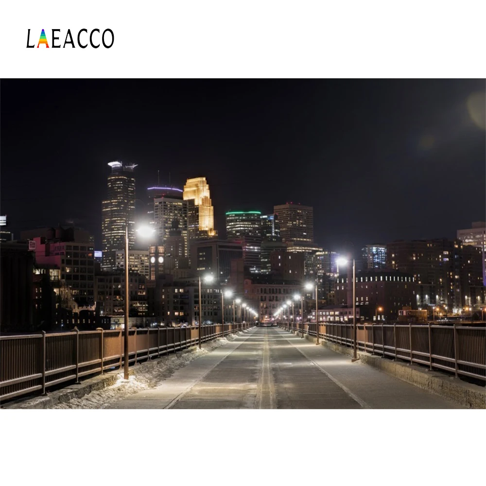 

Laeacco City Buildings Bridge Dusk Photography Backgrounds Customized Photographic Backdrops For Photo Studio