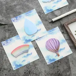 Kawaii Радуга капли воды горячий воздух воздушный шар с облаками выпуска отрывной планнер Стикеры для скрапбукинга блокнот книга блокнот