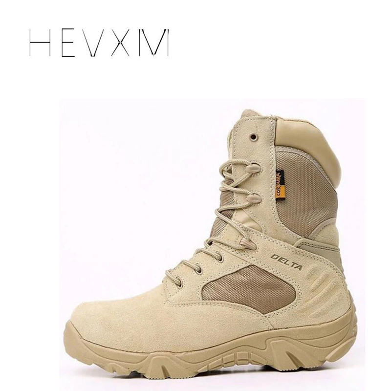 46 Otoño Invierno hombres botas militares calidad Fuerza Tactical Desert Combat tobillo trabajo zapatos de cuero botas de nieve|Botas de seguridad y de trabajo| - AliExpress