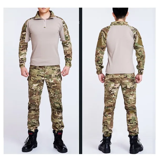 Камуфляжные костюмы лягушки тактические ACU костюм лягушки США Военная армейская Униформа с длинным рукавом Футболка и тактические штаны