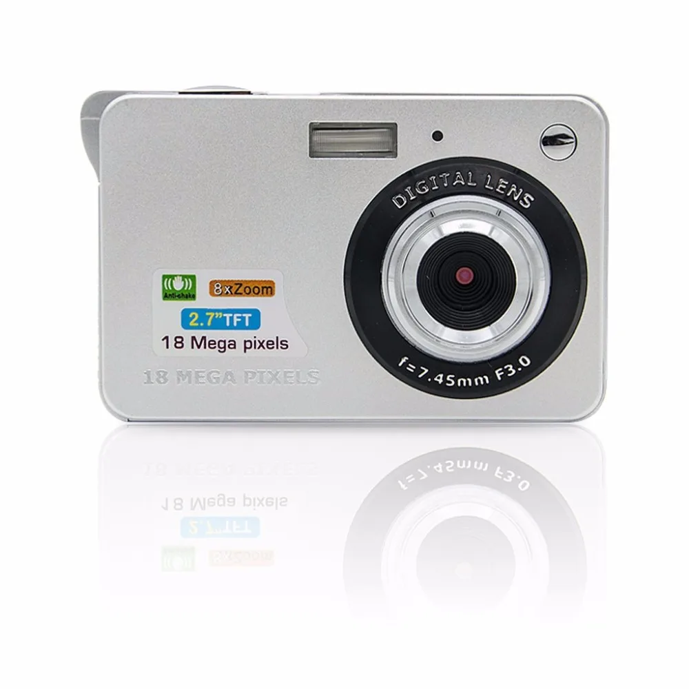 Серебристый 18 мега пикселей 3.0MP CMOS сенсор 2,7 дюймов TFT ЖК-экран HD 720 P Цифровая камера 17Otc16