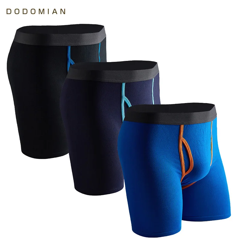 

Long Boxers Men 3 Pcs/Lot Boxer for Men Cotton Soft Breathable Mens Underwear Men Boxershorts U-convex US& EU Size M L XL XXL