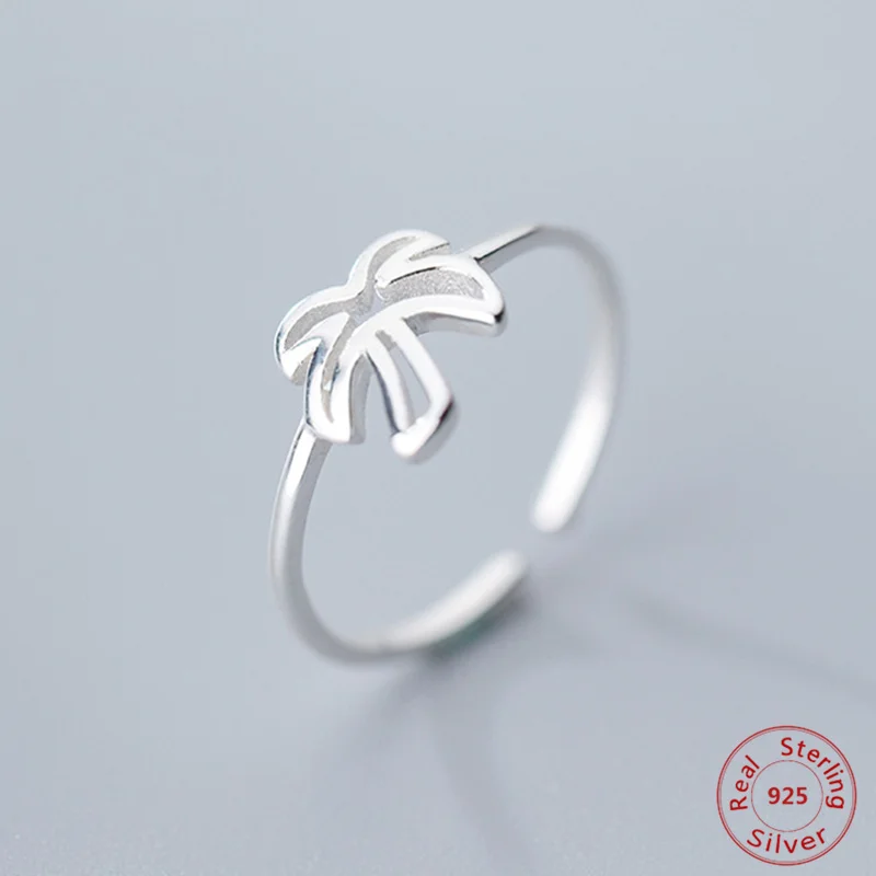 S925 Silver Ring Female Japanese And Korean Style Simple Small Fresh Beautiful Tree Opening Jewelry | Украшения и аксессуары