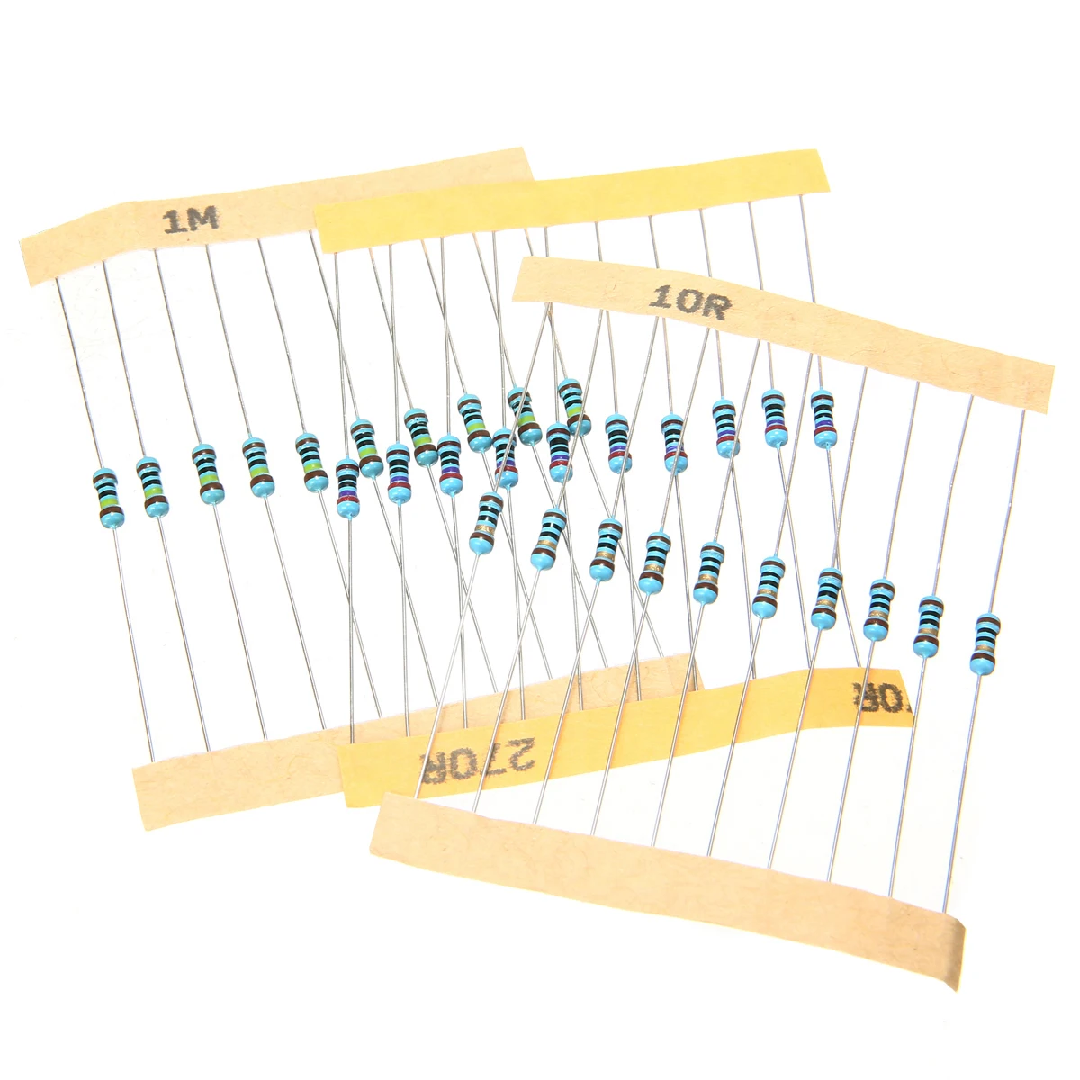 300pcs/lot 1/4 Watt Metal Film Resistor Assortment Kit 30 Different Values 1Ω-1MΩ ohm Range Resistors Resistance