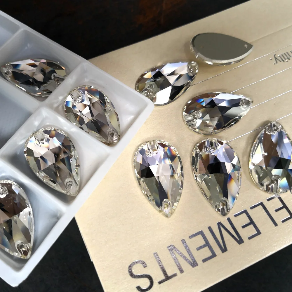 Sew On Rhinestones Crystal 3230 Drop Flat Back Diamond Flat back