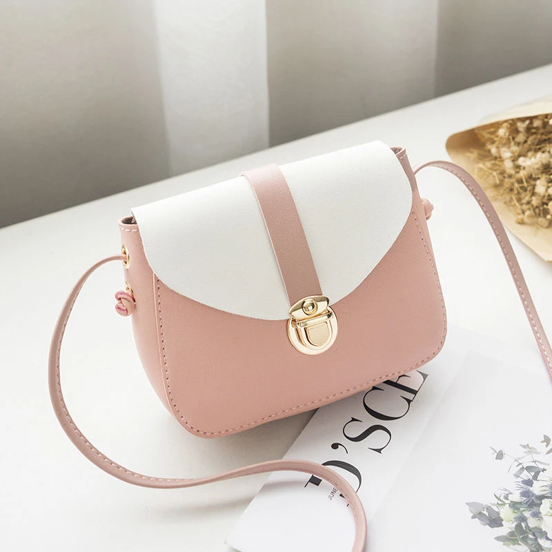 

Color Matching PU Crossbody Bag 2019 New One-Shoulder Fashion Color Mobile Phone Bag Wild Quality Small Girl Simple Bag