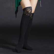 女性ベリーダンスアクセサリーソフト生地 1 ペア靴下ダンス靴下女性プロテクターレース Sockings プロのダンス靴下(China)