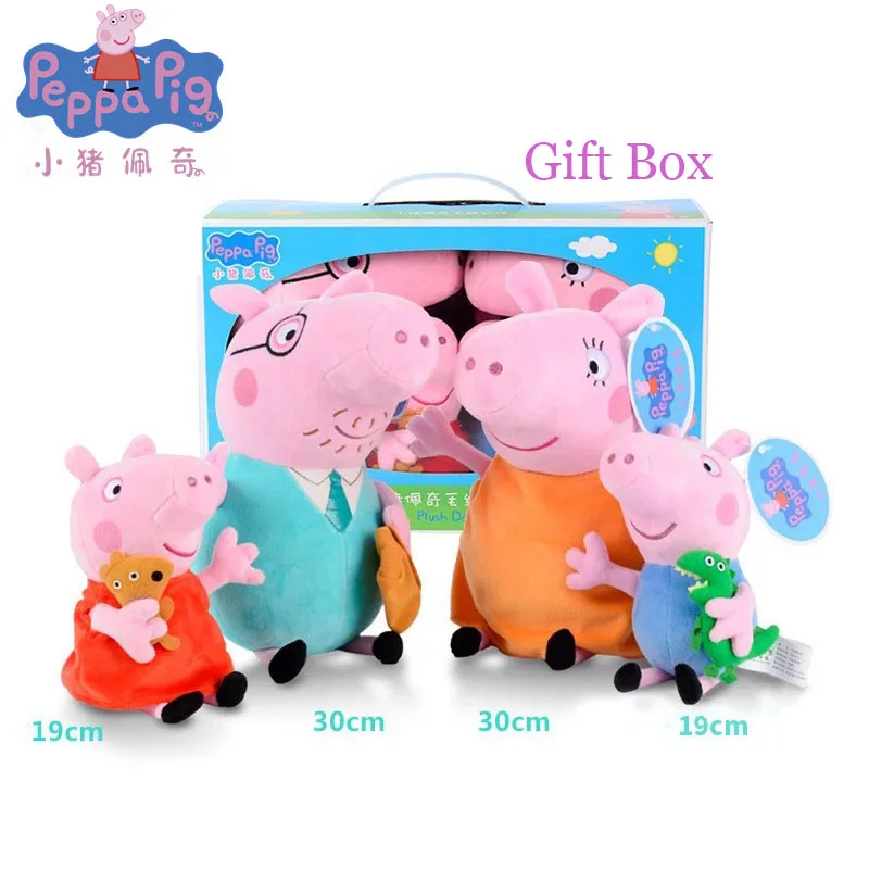 

4pcs Peppa pig George Family Plush Toy 19/30cm Stuffed Doll Party Decorations Ornament Peppa Pig Birthday Gift Toys For Children