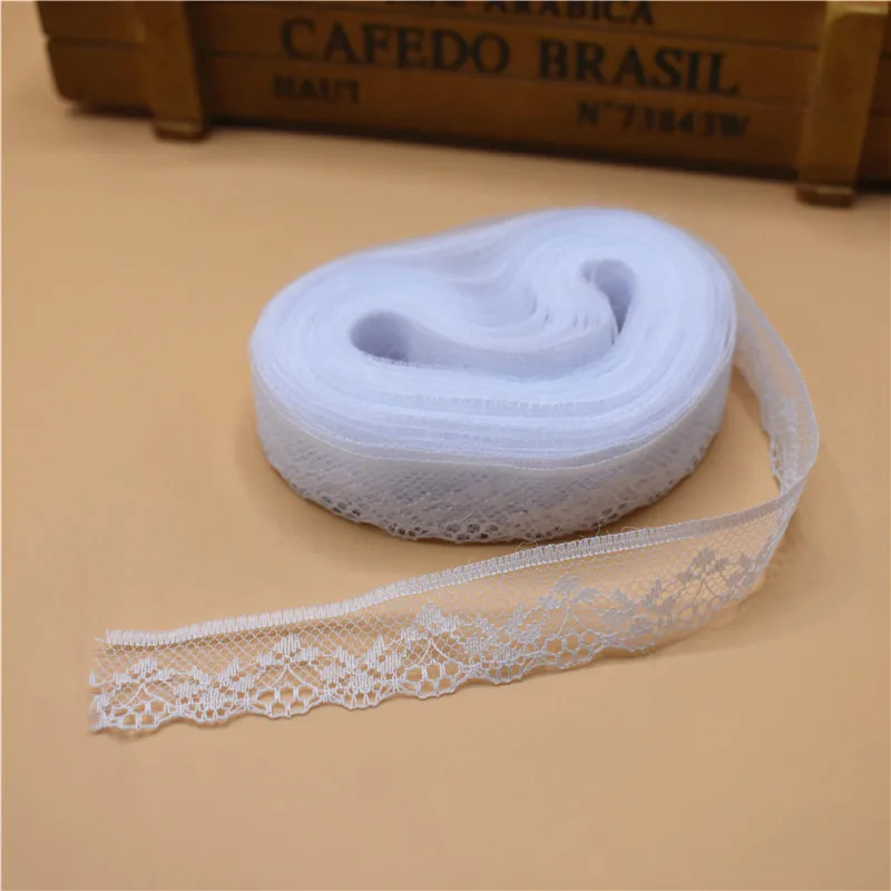 Красивая кружевная лента шириной 20 мм, 10 ярдов, белая кружевная отделка, ткань для самостоятельной вышивки, плетение для шитья, африканская кружевная ткань