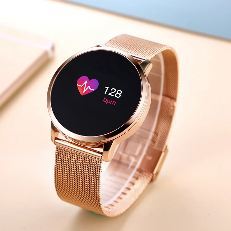 Newwear Q8 OLED Bluetooth Smart Watch Stainless Steel Waterproof Wearable Device Smartwatch Wristwatch Men Women Fitness Tracker