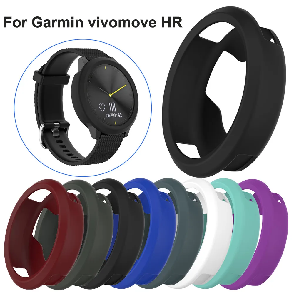 Высококачественный мягкий силиконовый чехол, защитный чехол для Garmin vivomove HR, удобный на ощупь, 42,5 мм, черный, L0322