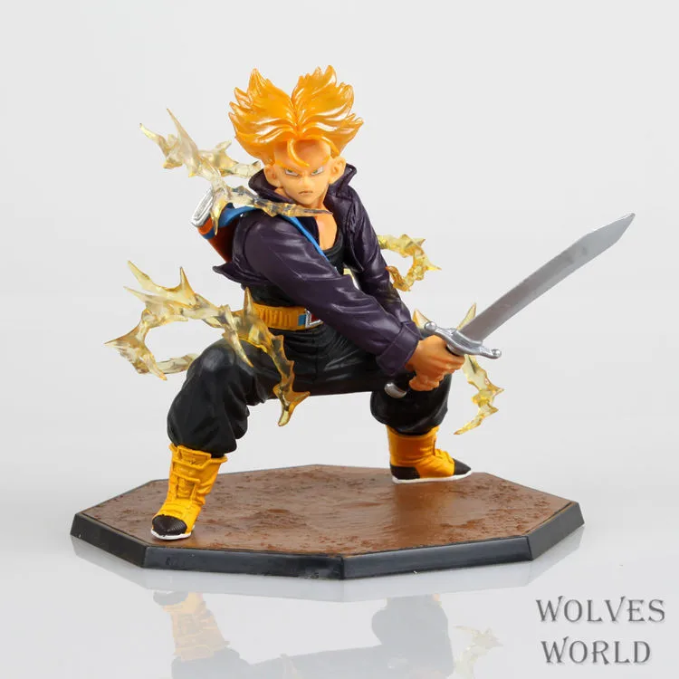 HKXZM Anime 14CM Dragon Ball Z Super Saiyan Trunks Battle Version Boxed 