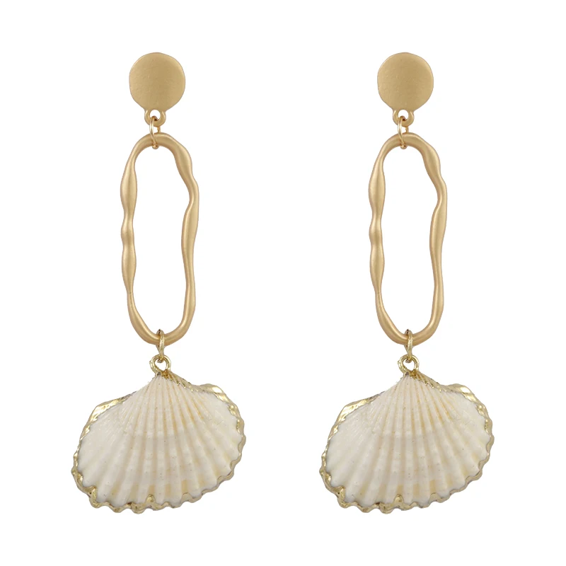 AENSOA Boho Long Shell Hollow Alloy Pendant Statement Drop Earrings Beach Jewelry Unique Design Natural Earrings For Women Gift AENSOA Boho Long Shell Hollow Alloy Pendant Statement Drop Earrings Beach Jewelry Unique Design Natural Earrings For Women Gift