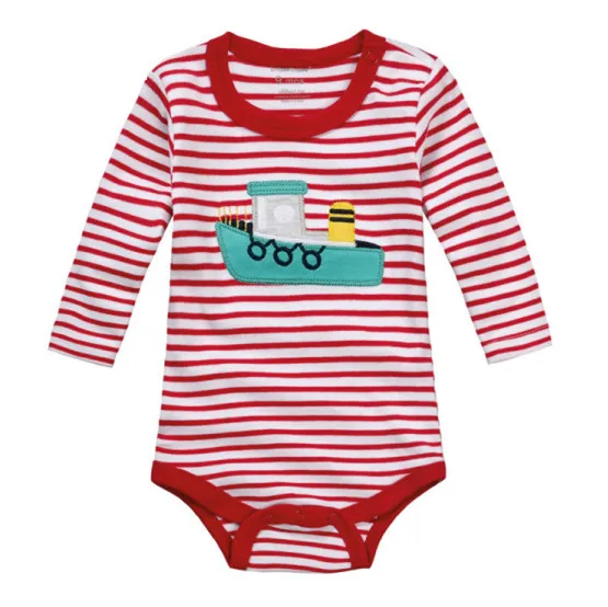 1 предмет; детские комбинезоны в полоску; хлопок; одежда для малышей с длинными рукавами; яркий демисезонный комбинезон для малышей; Одежда для мальчиков и девочек - Цвет: Red strips