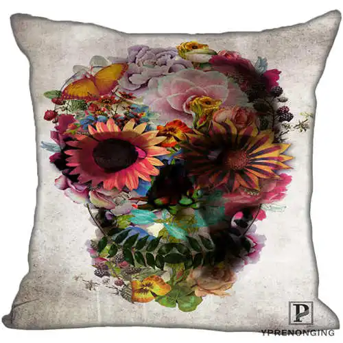 Best Custom Sugar Skull(1)@ Наволочка на подушку, спальня домашний квадратный наволочка на молнии(одна сторона)#190404-01-126 - Цвет: Pillowcase