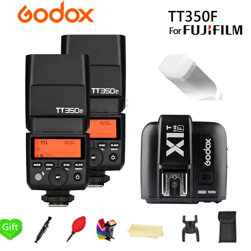 

Godox TT350F Mini Speedlite Flash With TTL HSS GN36 High Speed 1/8000S 2.4G Wireless X System for Fujifilm Fuji Camera +X1T-F