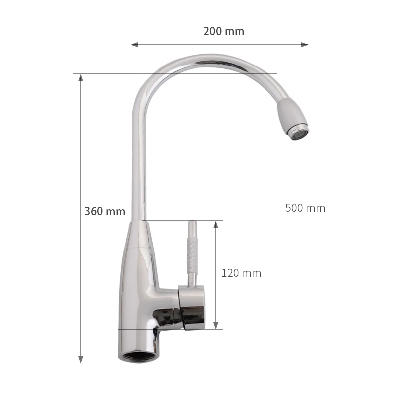 Gisha Hot And Cold Water Classic Kitchen Faucet Chrome Brass Process Swivel Basin Faucet Single Handle 360 Degree Rotation