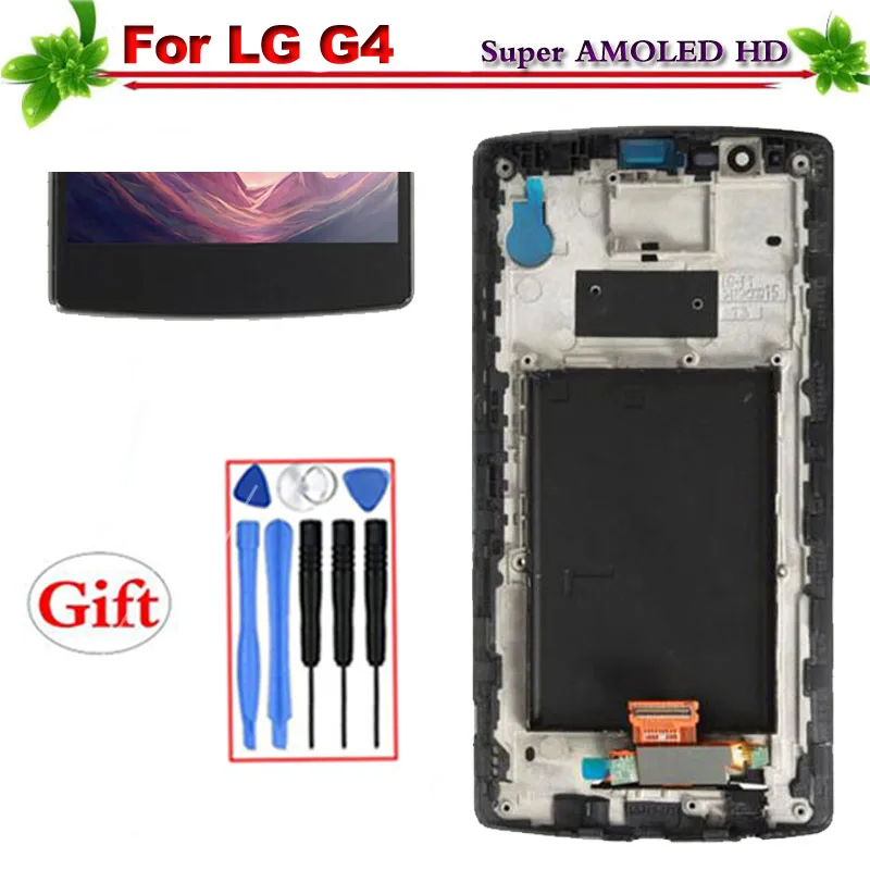 100% тестирование Super Amoled для LG G4 H810 H811 H815 ЖК-дисплей Дисплей с рамкой Сенсорный