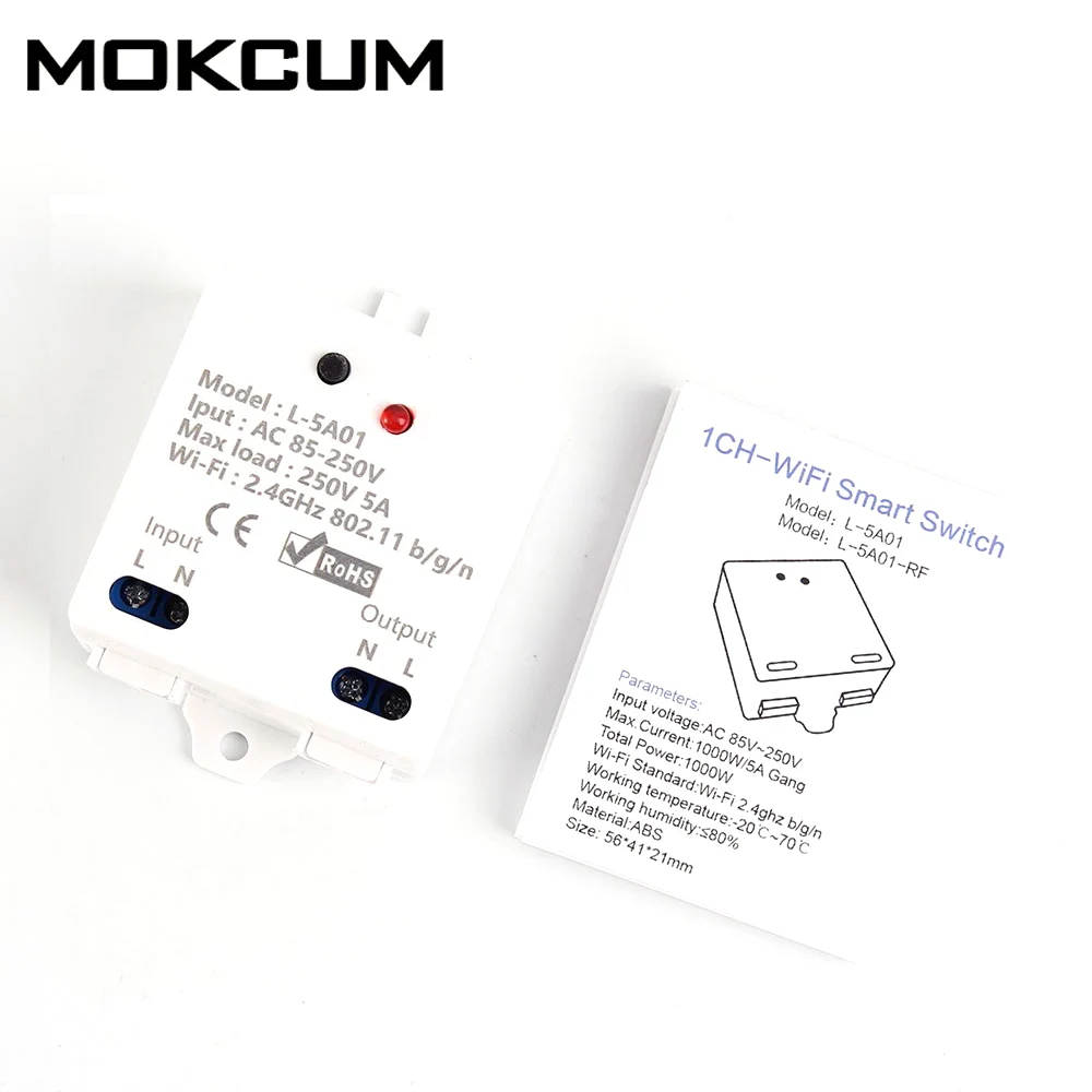 

5A Relay Module for iphone Android Remote Control Smart Switch 2.4G IoT Controller Wireless WIFI Intelligent Control Switch