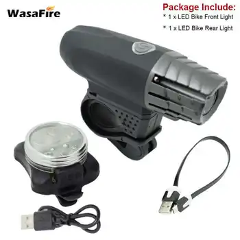 

WasaFire XPE Bicycle lamp bike light torch MTB road USB Rechargeable LED front light tail light safety rear light Flashlight