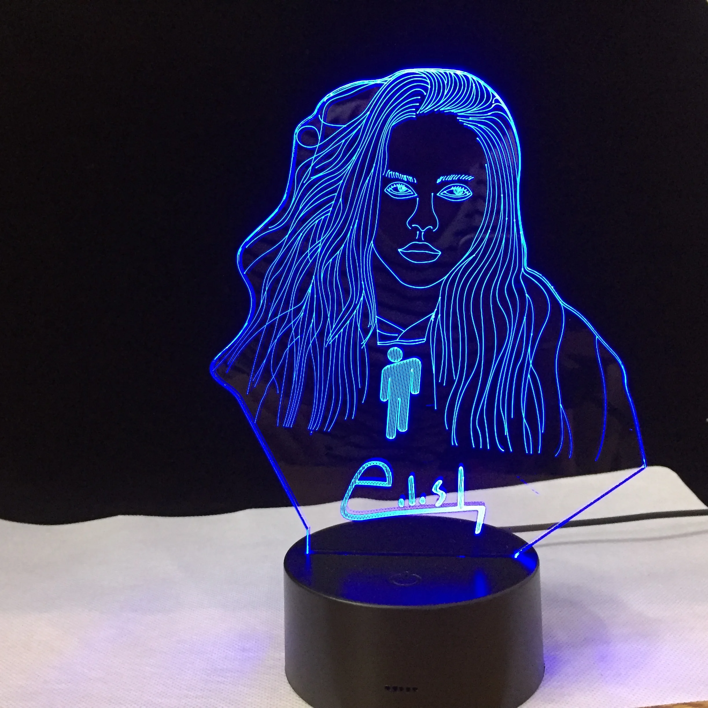  Billie Eilish Famous Star Remote 3D Led Night Light Lamp Office Room Decor Table Lamp Fans's Gift N - 33059356759