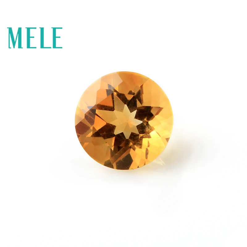 Natural citrine for jeweley making,7mm X 7mm bright round cut loose gemstone,high quality DIY designer mian stones