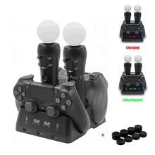 PSVR PS4 Pro тонкий зарядная подставка зарядная док-станция для PS4 VR Playstation 4 PS контроллер движения зарядное устройство