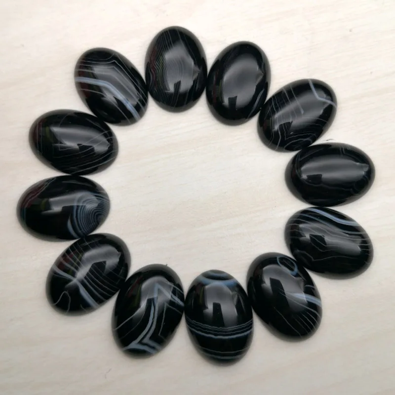 

natural stone 12pc Black stripe agates Cabochon Bead for DIY Ring earrings Jewelry Flatback accessories wholesale Free shipping