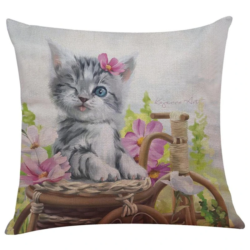 Cute Cat Sofa Bed Home Decoration Festival Pillow Case Cushion Cover10