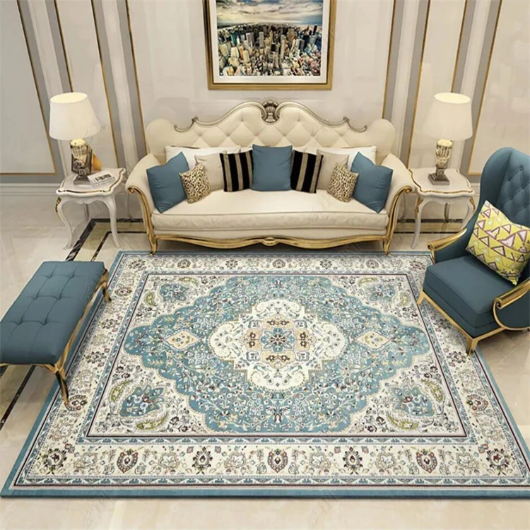 Nordice персидский Ретро стиль ковер Национальный синий Европейский дворцовый ковер спальня гостиная ковер большой гостиная Холл коврик