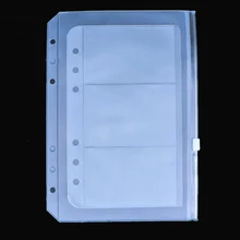 3PCS A5 A6 PVC Presentation Binder Folder Zipper Receive Bag Concise Planner Spiral Filing Products Holder Bag