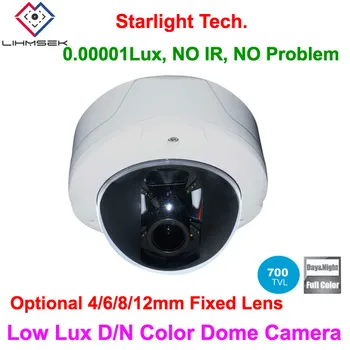 

Lihmsek Analog CCTV Surveillance camera 1/3" Sony HAD II CCD 700TVL Low lux Vandalproof day night Color dome Camera without IR