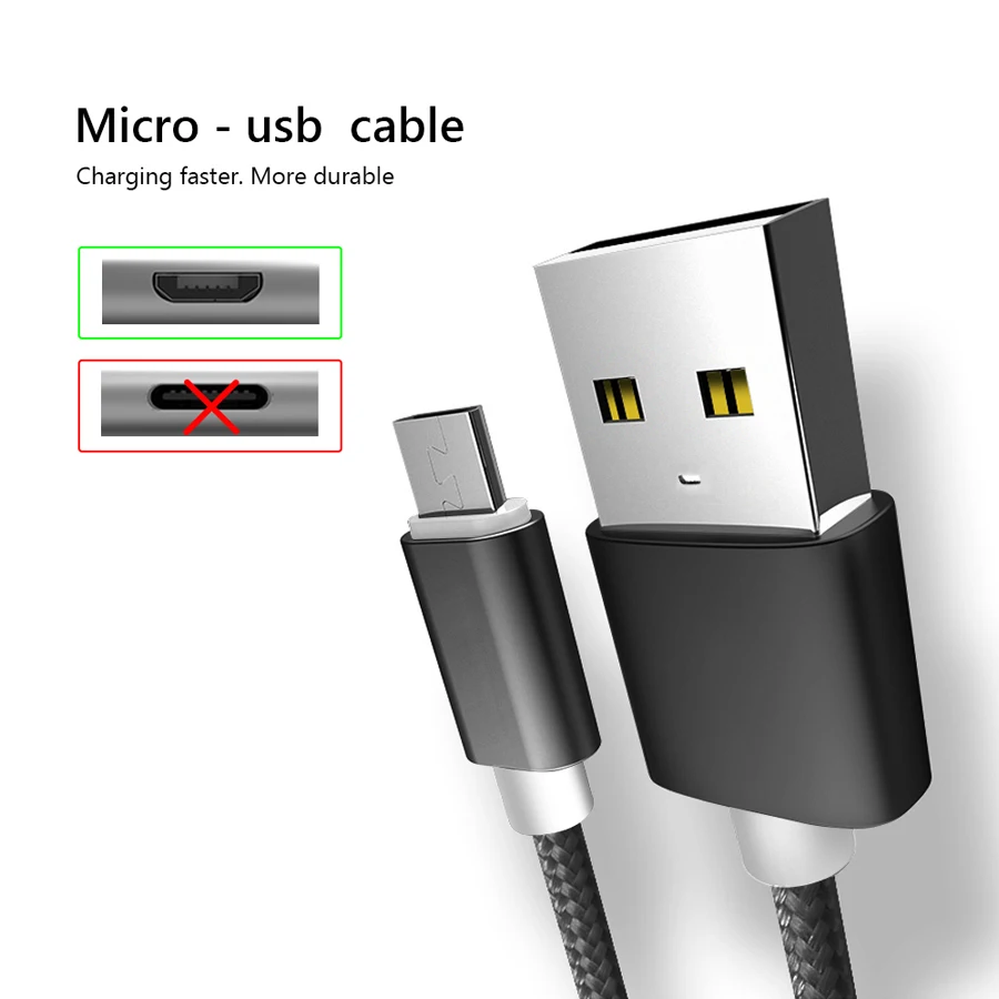 2.4A المصغّر usb كابل شحن سريع لل Xiaomi Redmi شاحن هاتف محمول يعمل بنظام تشغيل أندرويد كابل بيانات لسامسونج S7 مايكرو شاحن