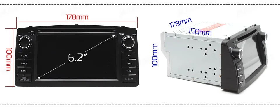 Marubox 6A900DT8,Штатная магнитола для Toyota Corolla E120 2003-2006,Головное устройство Android 8.1,Восьмиядерный процессор Allwinner T8,Оперативная 2G,Встроенная 32G,DVD,Навигация,BlueTooth,Поддержка кнопок на руле